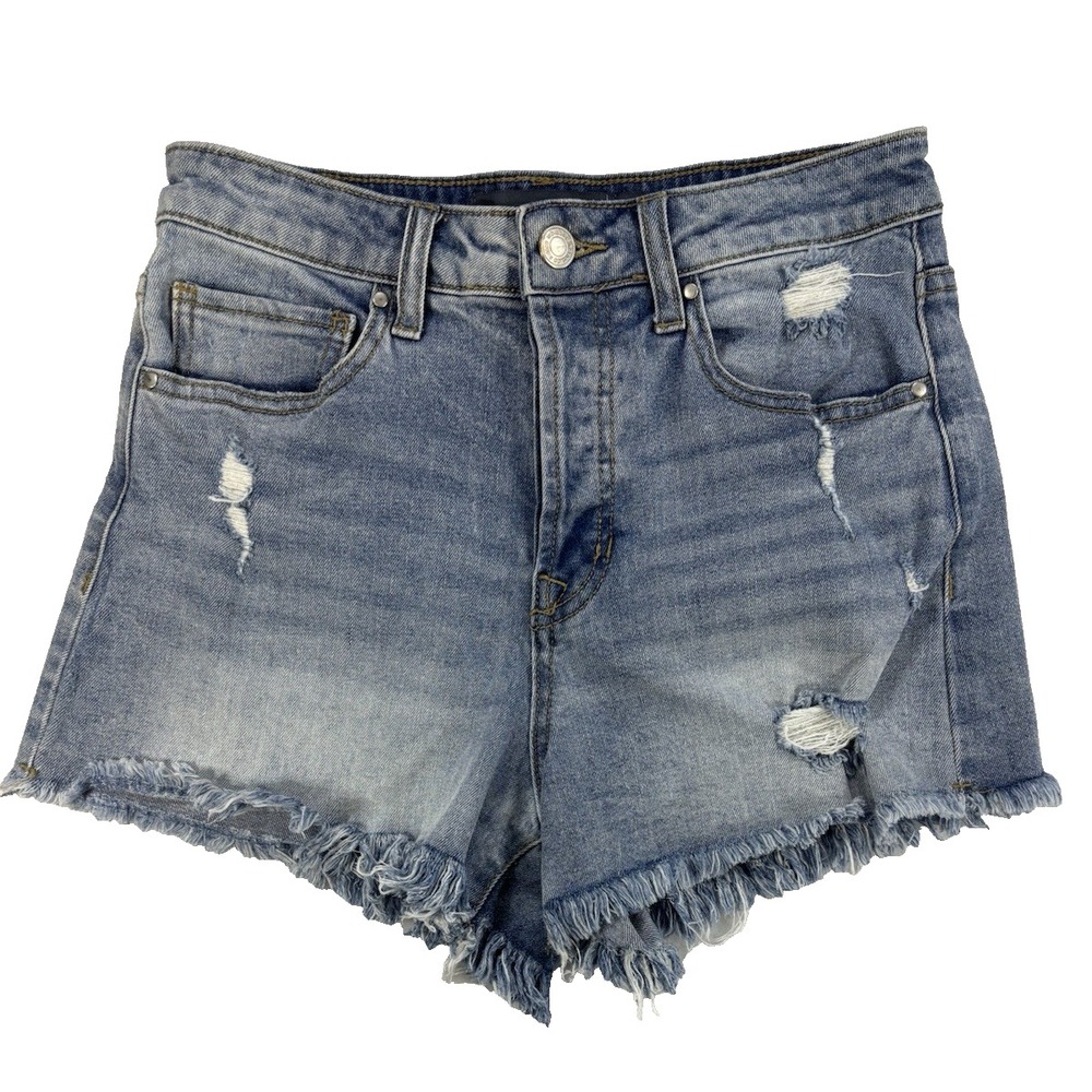 Indigo Rising Womens 1/25 Button Fly Y2K Cut Off Shorts Rockabilly Sexy Festival